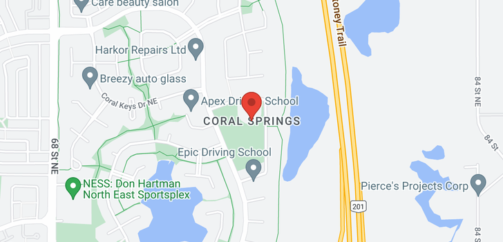 map of 12 CORAL SPRINGS PA NE